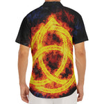 Fire Celtic Knot Print Men's Deep V-Neck Shirt