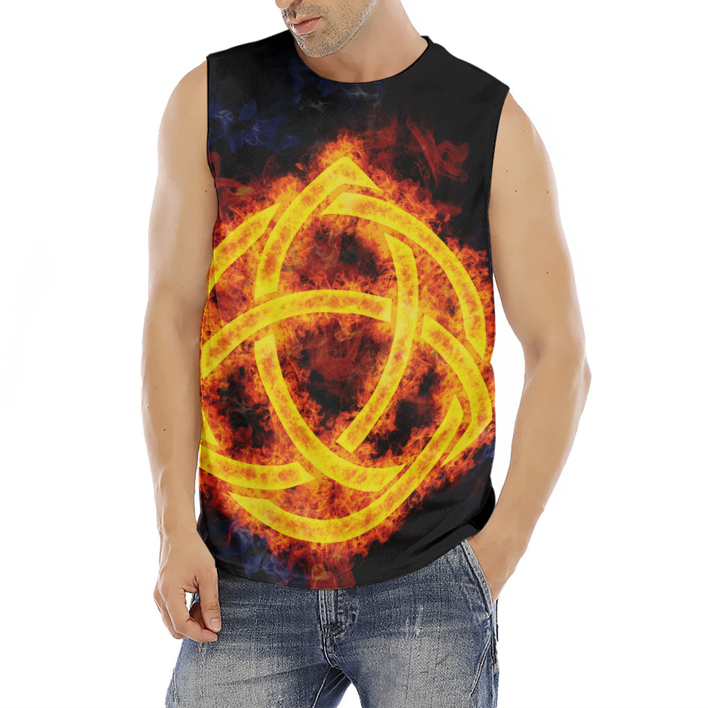 Fire Celtic Knot Print Men's Fitness Tank Top