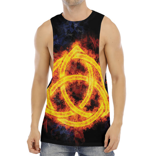 Fire Celtic Knot Print Men's Muscle Tank Top