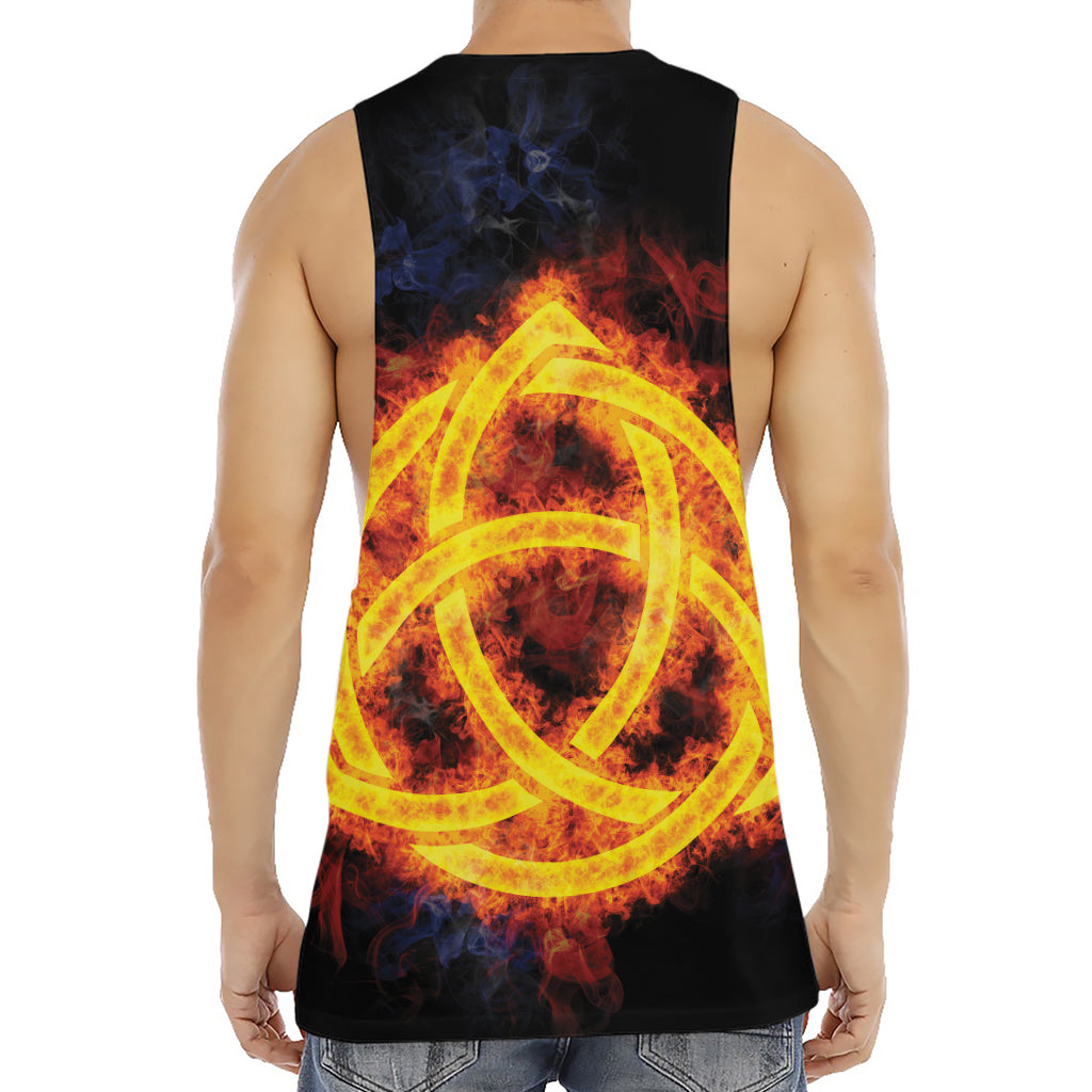 Fire Celtic Knot Print Men's Muscle Tank Top