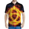 Fire Celtic Knot Print Men's Polo Shirt