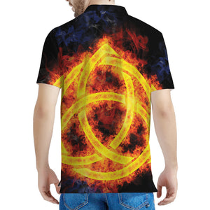 Fire Celtic Knot Print Men's Polo Shirt