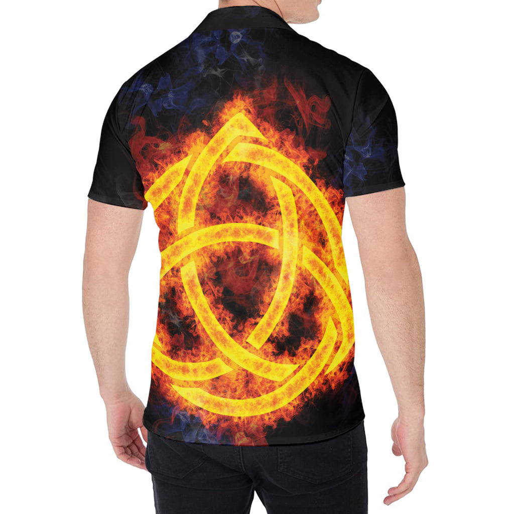 Fire Celtic Knot Print Men's Shirt