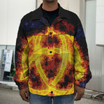 Fire Celtic Knot Print Men's Shirt Jacket