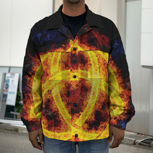 Fire Celtic Knot Print Men's Shirt Jacket