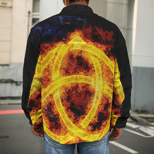 Fire Celtic Knot Print Men's Shirt Jacket