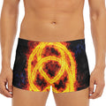Fire Celtic Knot Print Men's Short Boxer Briefs