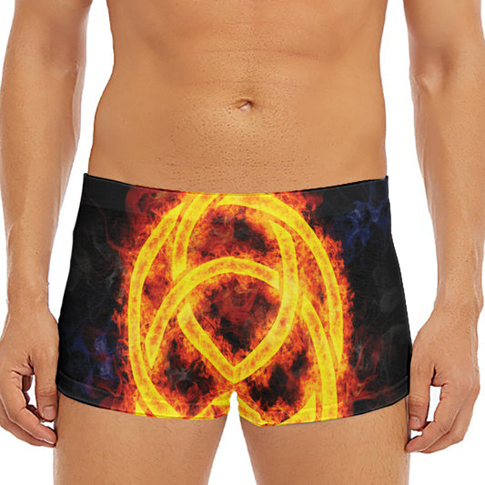 Fire Celtic Knot Print Men's Short Boxer Briefs