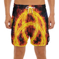 Fire Celtic Knot Print Men's Split Running Shorts