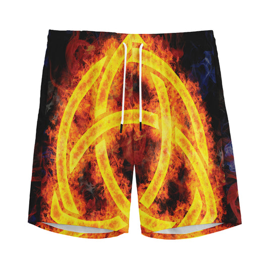 Fire Celtic Knot Print Men's Sports Shorts