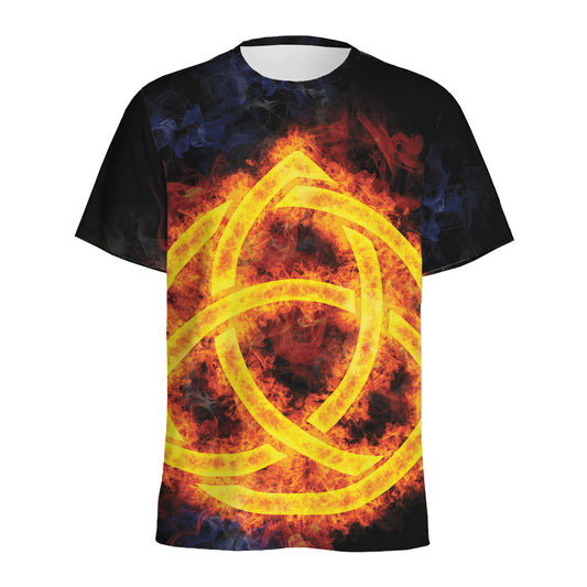 Fire Celtic Knot Print Men's Sports T-Shirt