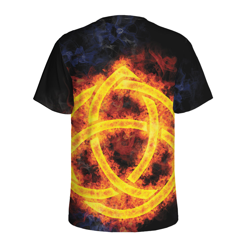 Fire Celtic Knot Print Men's Sports T-Shirt