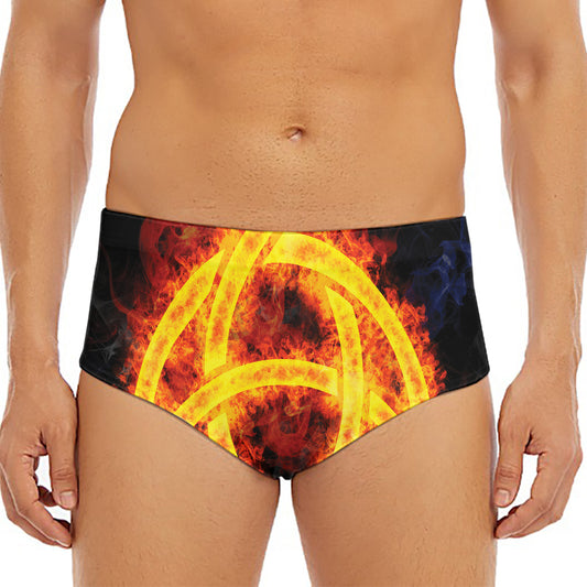 Fire Celtic Knot Print Men's Triangle Swim Briefs