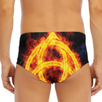 Fire Celtic Knot Print Men's Triangle Swim Briefs