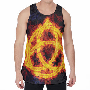 Fire Celtic Knot Print Men's Velvet Tank Top