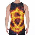 Fire Celtic Knot Print Men's Velvet Tank Top