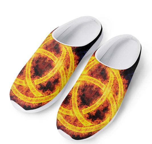 Fire Celtic Knot Print Mesh Casual Shoes