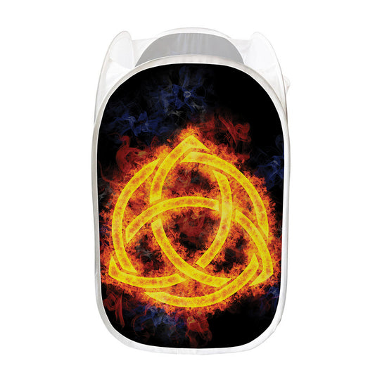 Fire Celtic Knot Print Mesh Laundry Hamper