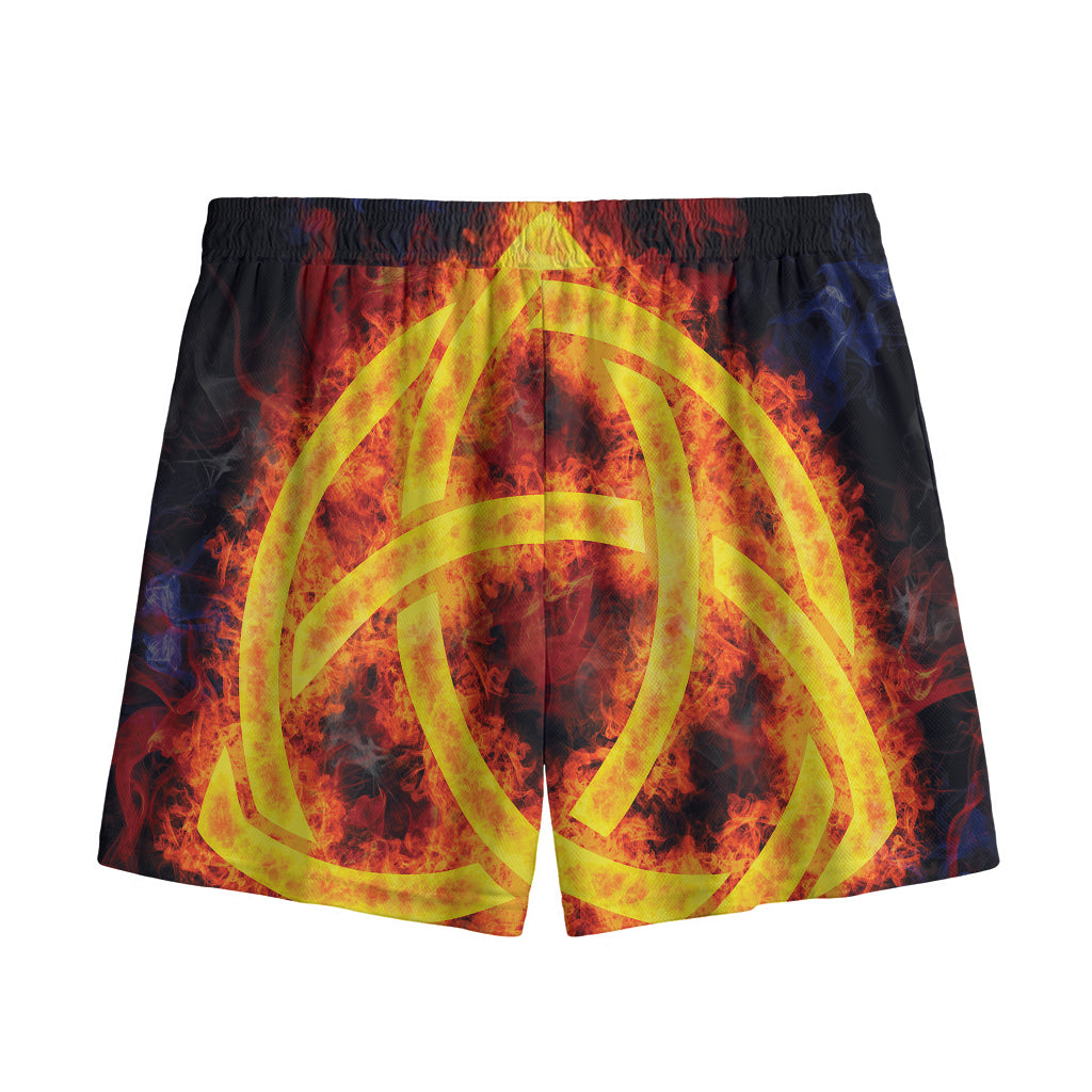 Fire Celtic Knot Print Mesh Shorts