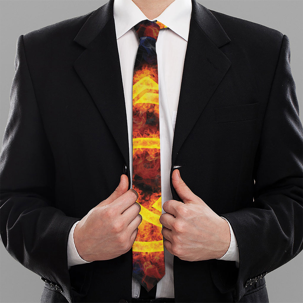 Fire Celtic Knot Print Necktie
