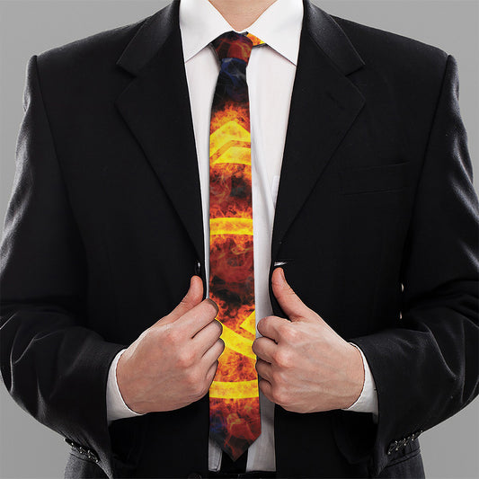 Fire Celtic Knot Print Necktie