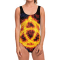Fire Celtic Knot Print One Piece Swimsuit