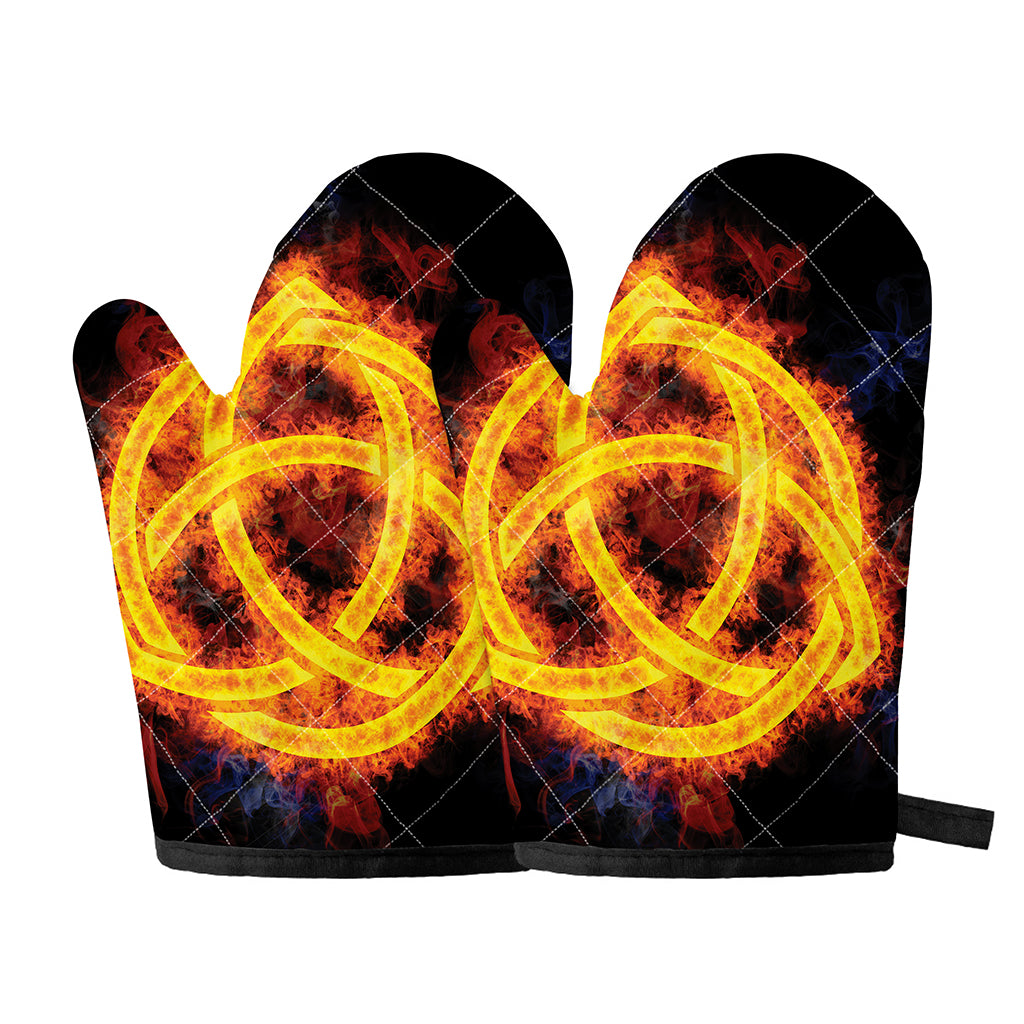 Fire Celtic Knot Print Oven Mitts