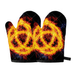 Fire Celtic Knot Print Oven Mitts