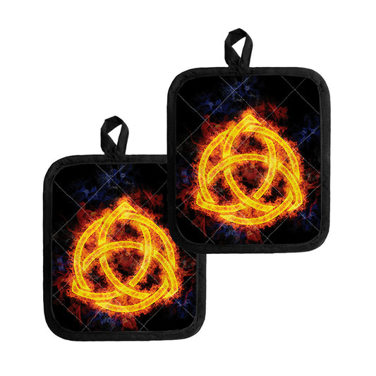Fire Celtic Knot Print Pot Holders
