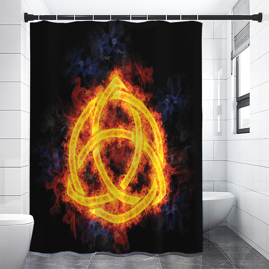 Fire Celtic Knot Print Premium Shower Curtain