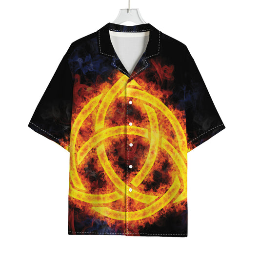 Fire Celtic Knot Print Rayon Hawaiian Shirt
