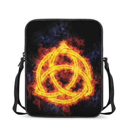 Fire Celtic Knot Print Rectangular Crossbody Bag