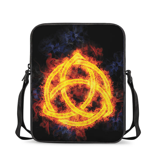 Fire Celtic Knot Print Rectangular Crossbody Bag