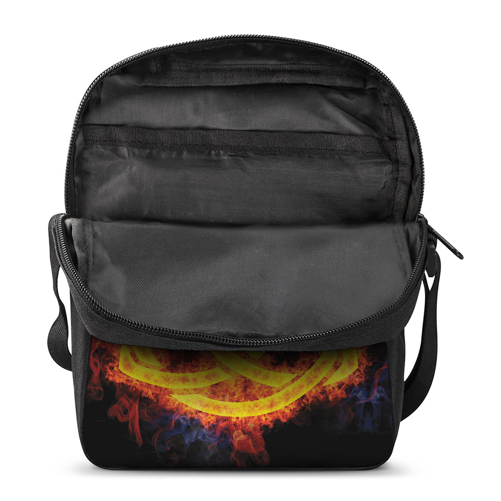 Fire Celtic Knot Print Rectangular Crossbody Bag