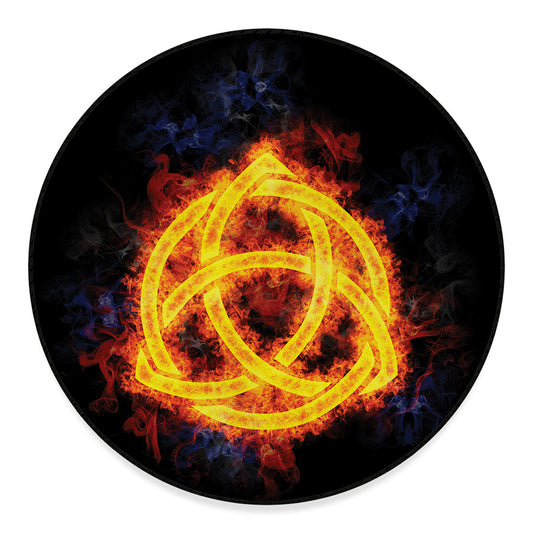 Fire Celtic Knot Print Round Floor Mat