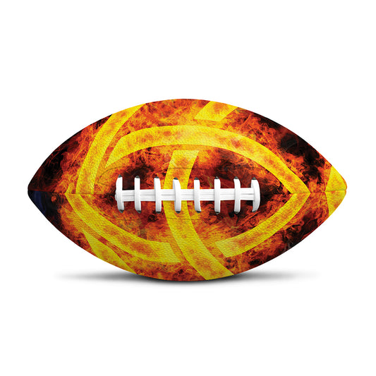 Fire Celtic Knot Print Rugby Ball