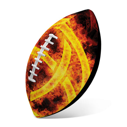 Fire Celtic Knot Print Rugby Ball