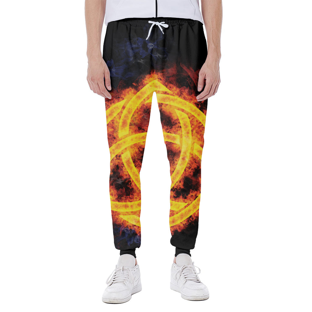 Fire Celtic Knot Print Scuba Joggers