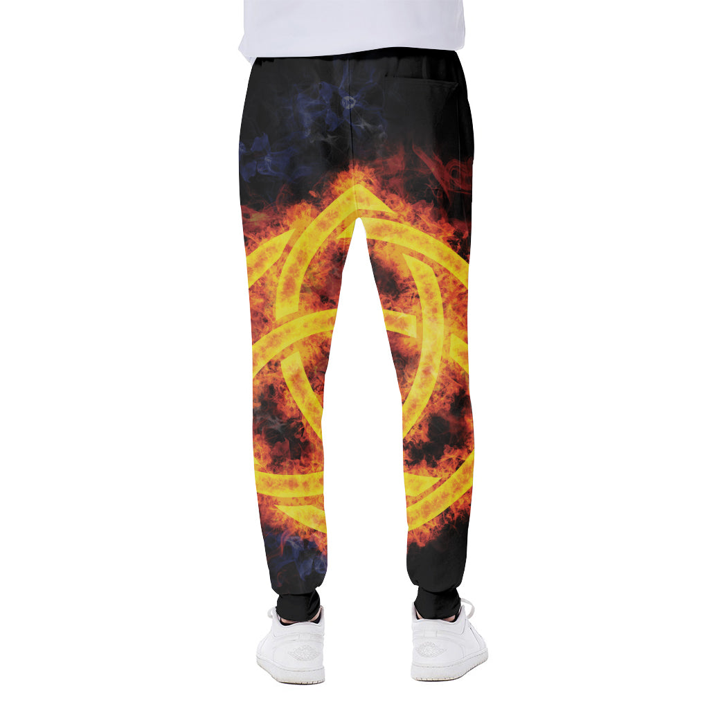 Fire Celtic Knot Print Scuba Joggers