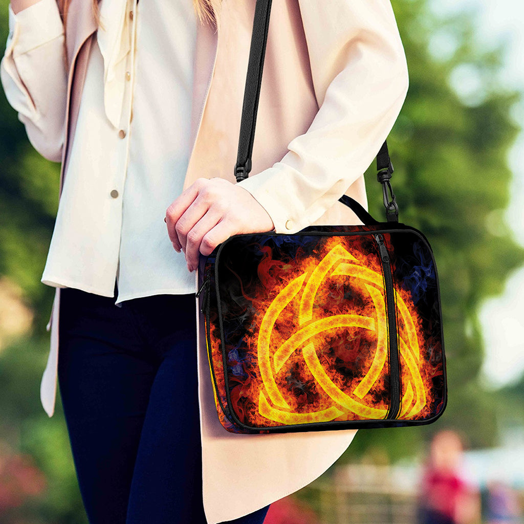 Fire Celtic Knot Print Shoulder Strap Bible Bag