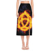 Fire Celtic Knot Print Side Slit Midi Skirt