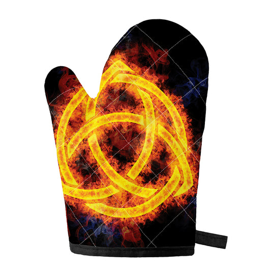 Fire Celtic Knot Print Single Oven Mitt