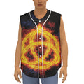 Fire Celtic Knot Print Sleeveless Baseball Jersey