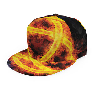 Fire Celtic Knot Print Snapback Cap