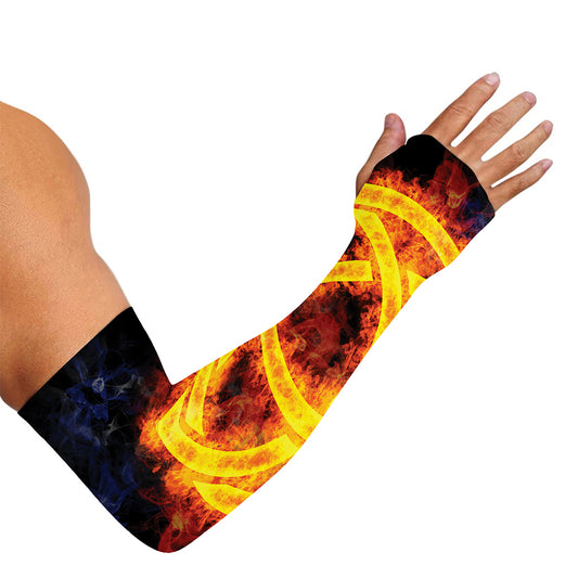 Fire Celtic Knot Print Sun Protection Arm Sleeves