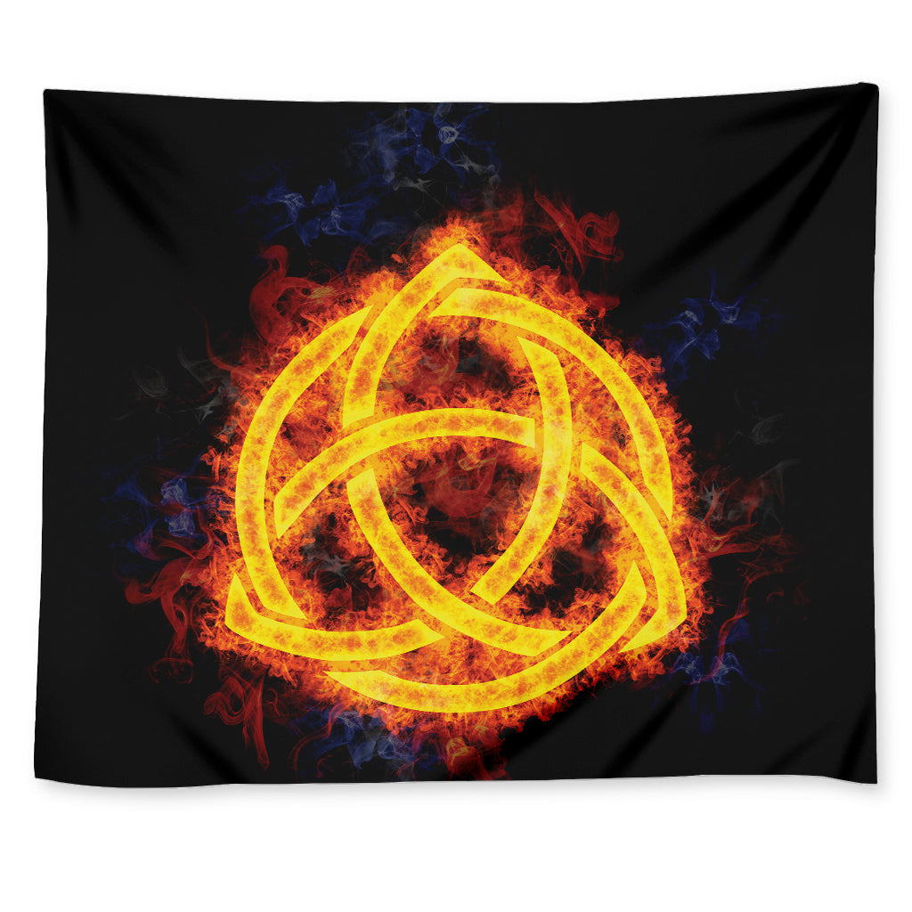 Fire Celtic Knot Print Tapestry