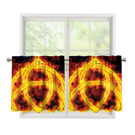 Fire Celtic Knot Print Tier Curtains