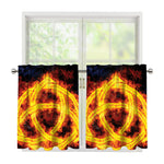 Fire Celtic Knot Print Tier Curtains