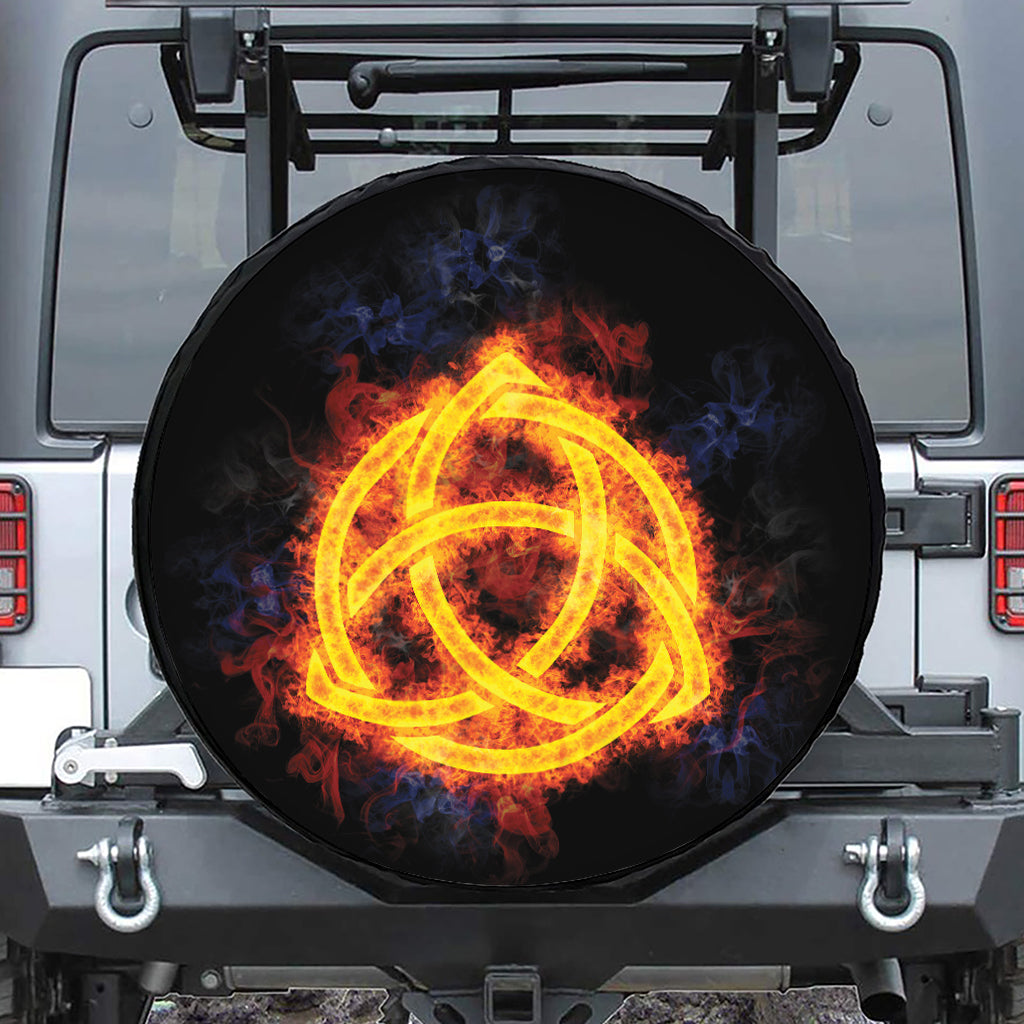 Fire Celtic Knot Print Tire Cover
