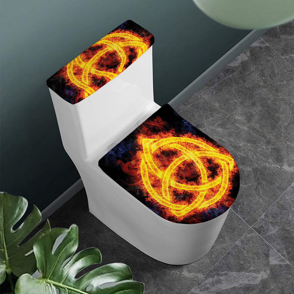 Fire Celtic Knot Print Toilet Lid And Tank Cover Set